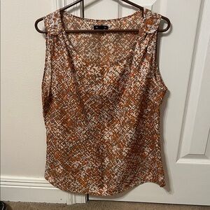 GAP Women's Sleeveless Top - Orange and White Pattern